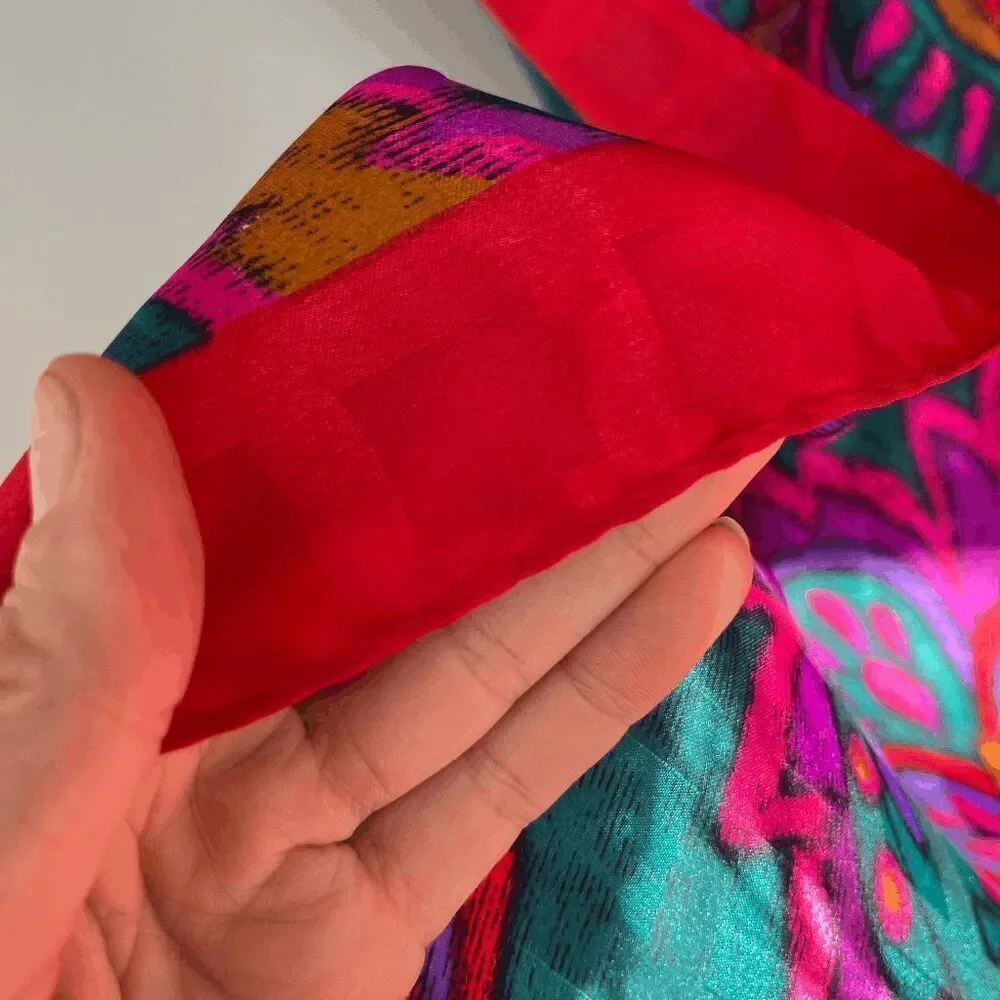 Vintage Jacques Vert Oversized Paisley Scarf Wrap Made in Italy 30% Silk